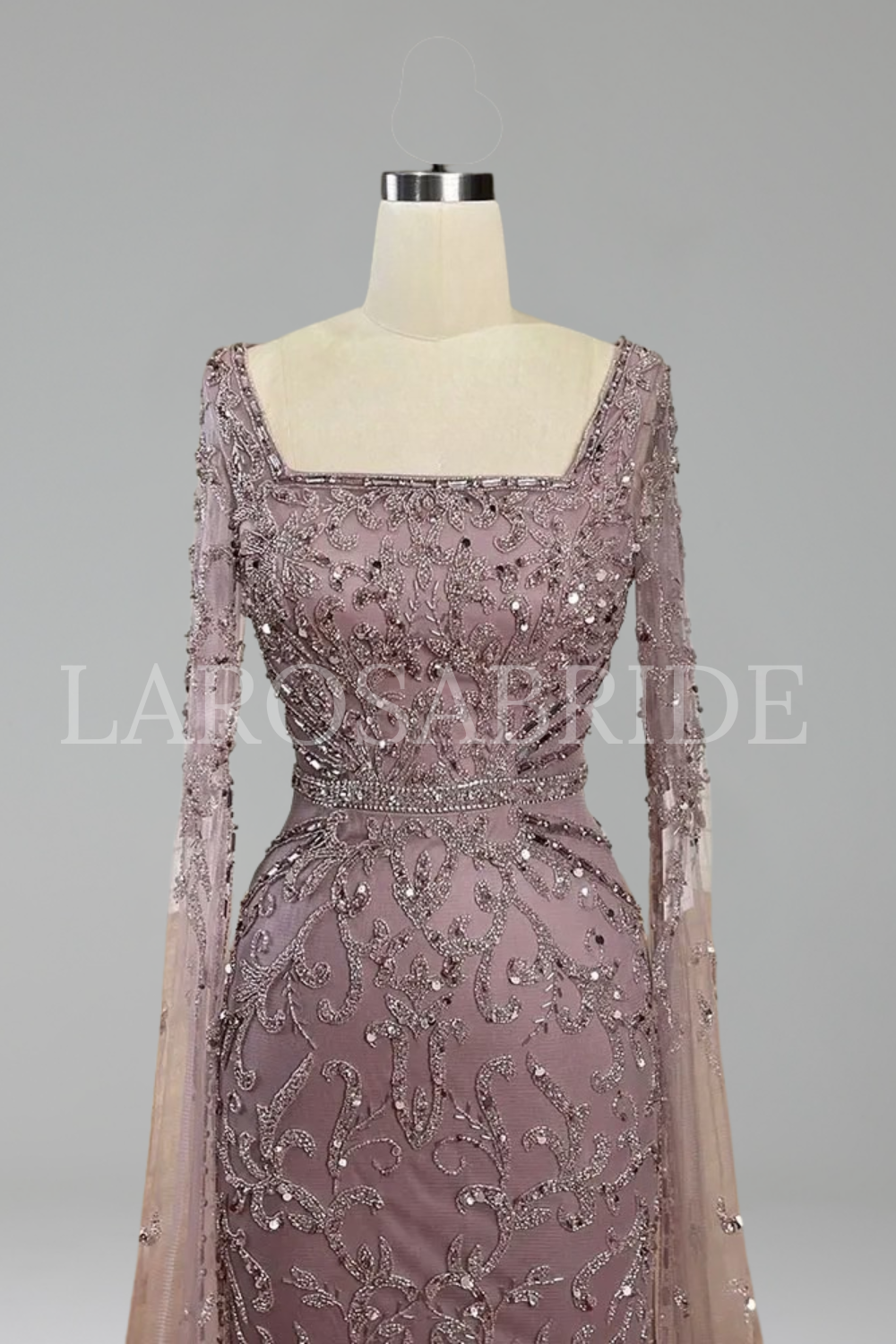 Mermaid Evening Dress with Cape - LAROSABRIDE