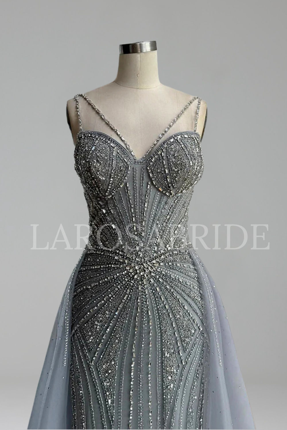 Beaded Mermaid Overskirt Dress - LAROSABRIDE