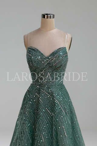 Beaded A-Line Evening Gown