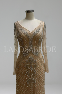 Beaded Mermaid Dresses Long Sleeve - LAROSABRIDE