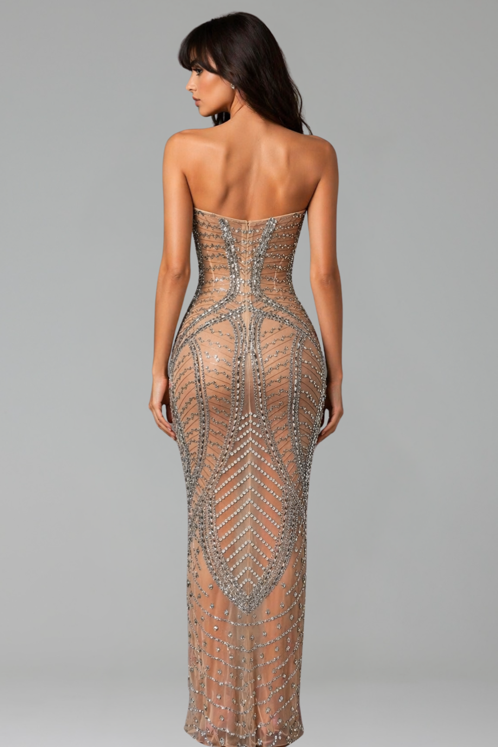 Crystal Illusion Sheath Dress - LAROSABRIDE