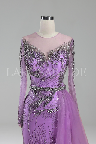 Beaded Mermaid Lace-Up Dress