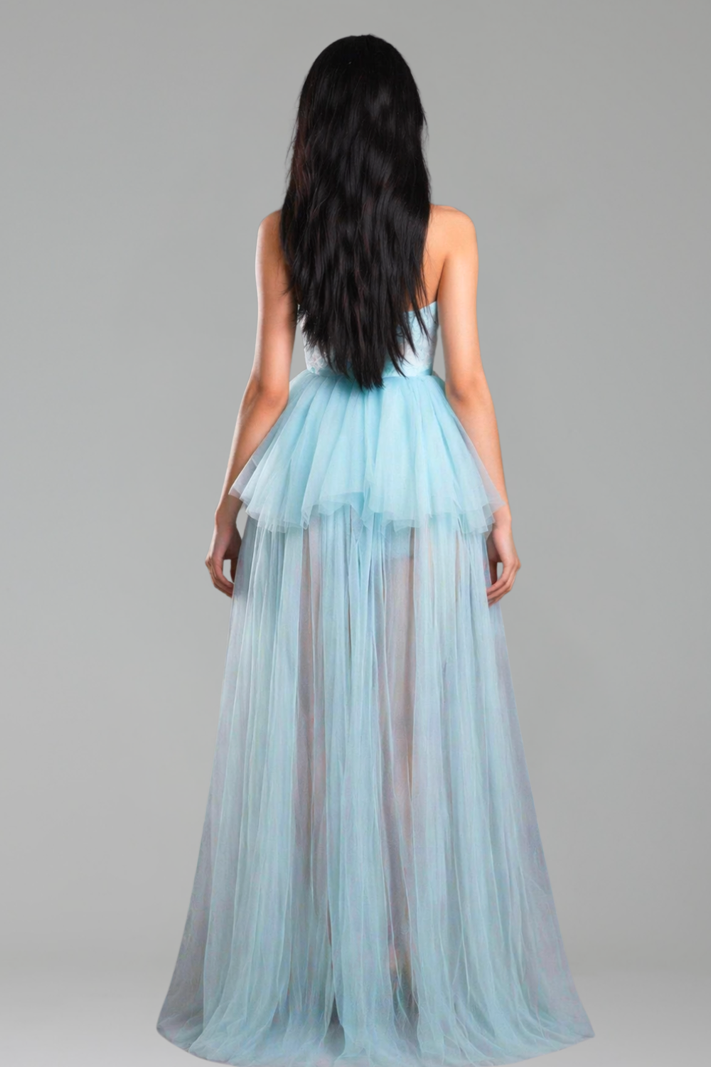 Ruffled Corset Tulle Mini Dress - LAROSABRIDE