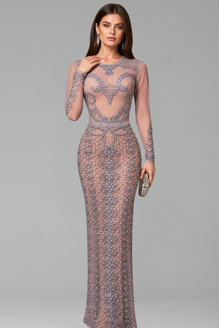 Embellished Illusion Gown