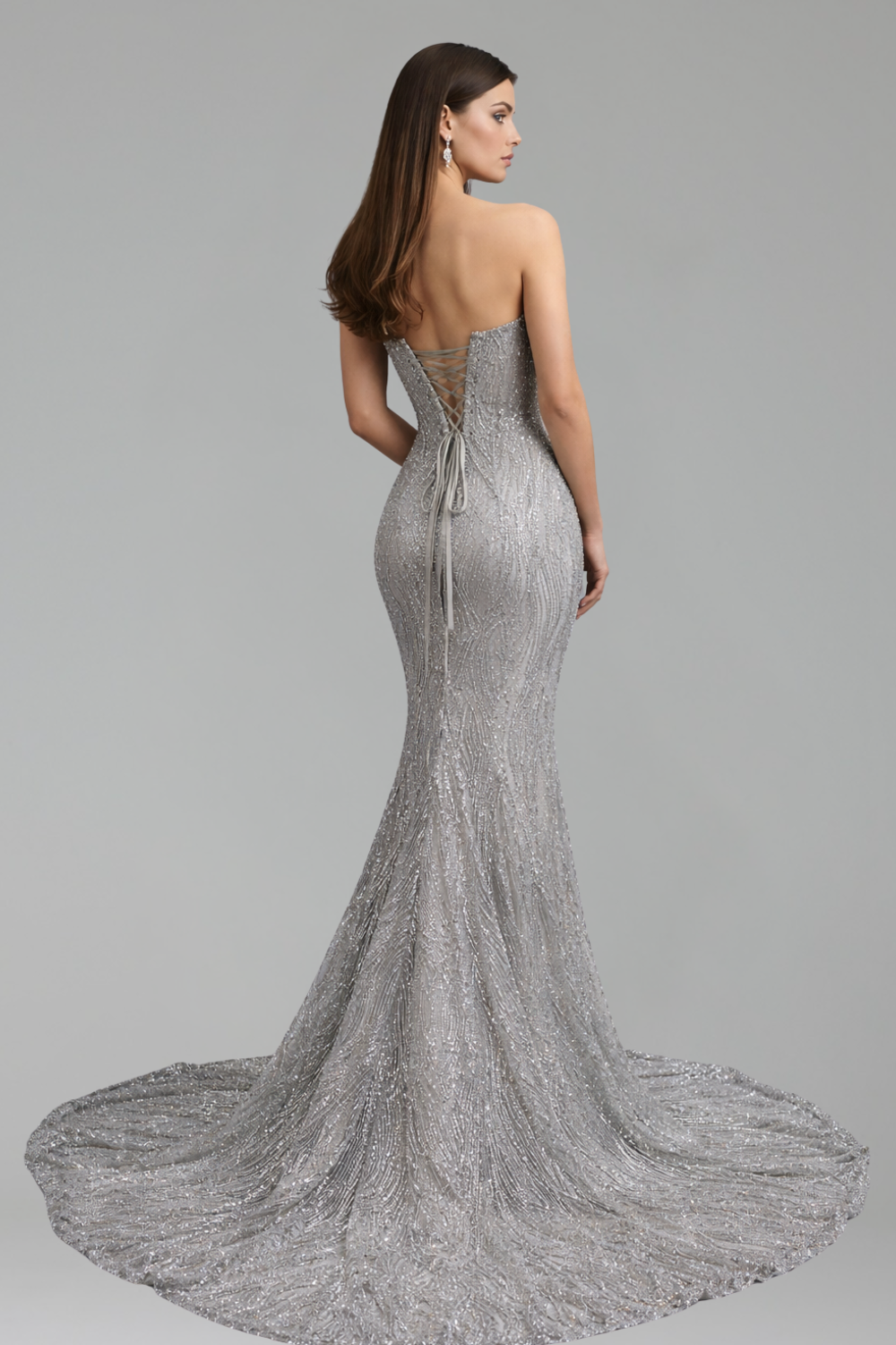 Off Shoulder Beaded Mermaid Gown - LAROSABRIDE
