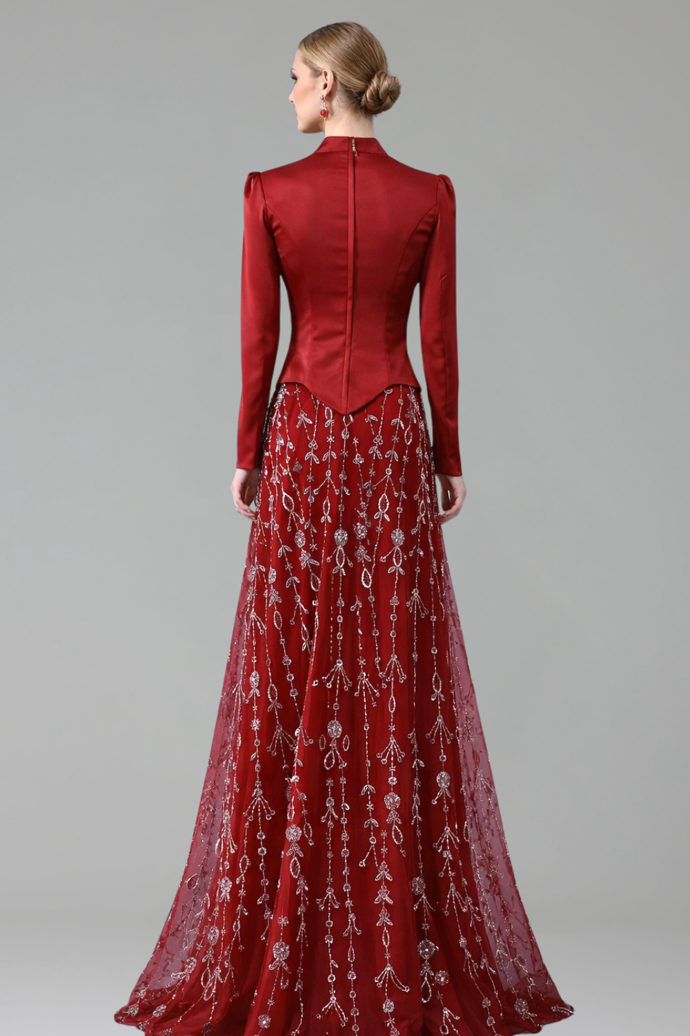 Beaded Skirt Modest Dress-Larosabride