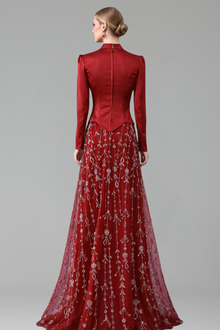 Beaded Skirt Modest Dress-Larosabride