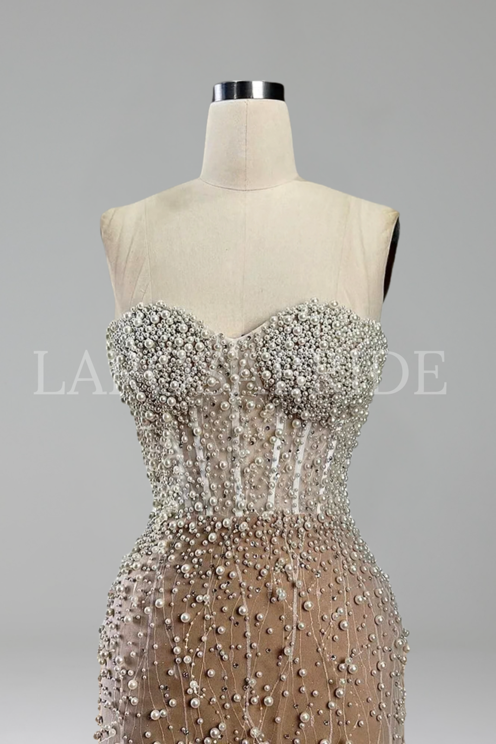 Beaded Mermaid Evening Gown - LAROSABRIDE