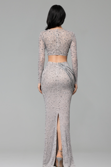 Crystal Embellished Two-Piece Evening Set - LAROSABRIDE