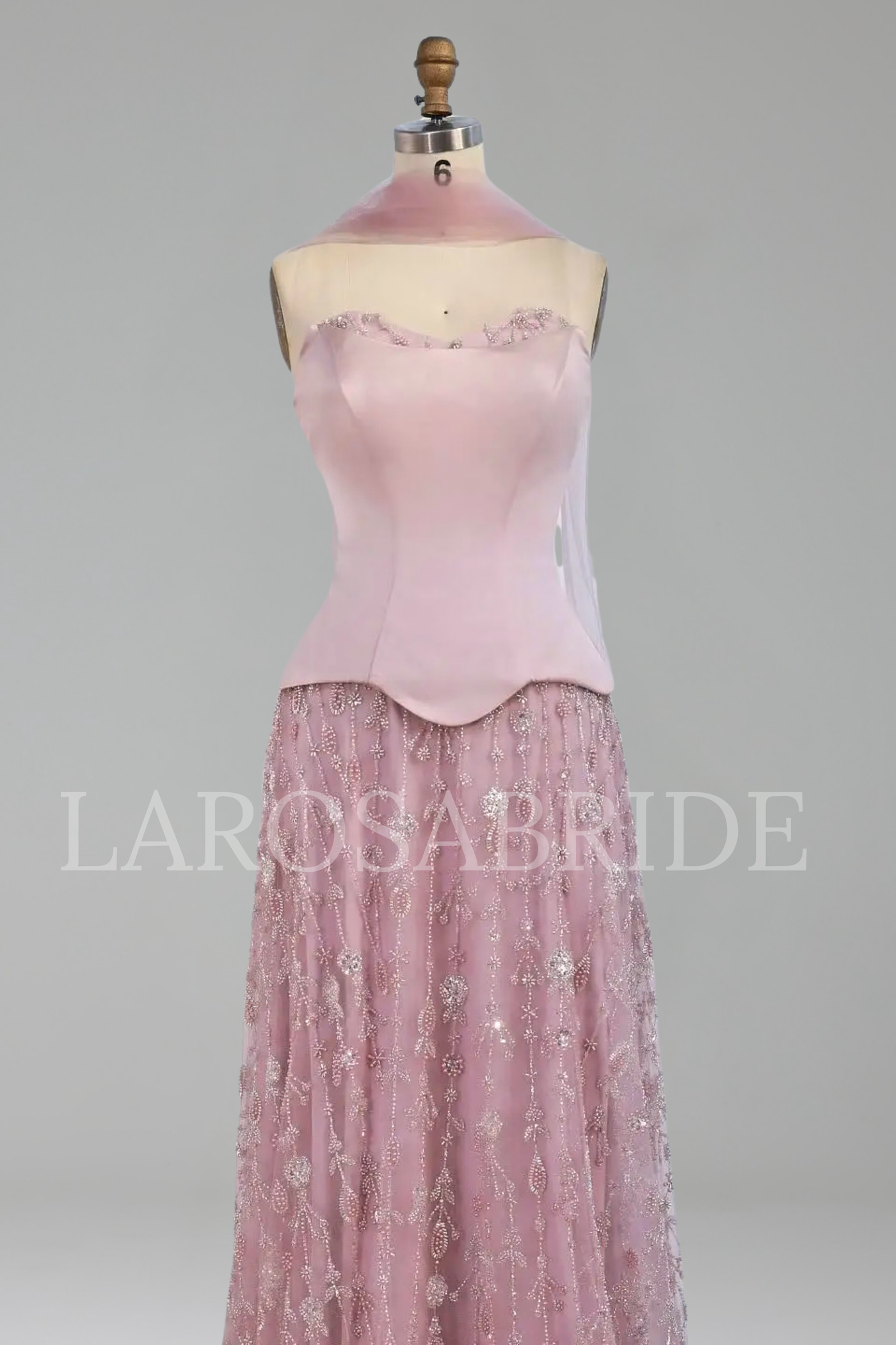 Beaded Dress A-Line Gown - LAROSABRIDE