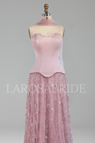 Beaded Dress A-Line Gown - LAROSABRIDE