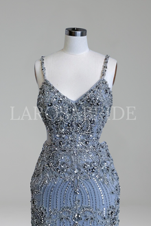 Mermaid Beaded Spaghetti Strap Gown - LAROSABRIDE