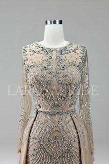Beaded Mermaid Detachable Overskirt Dress - LAROSABRIDE