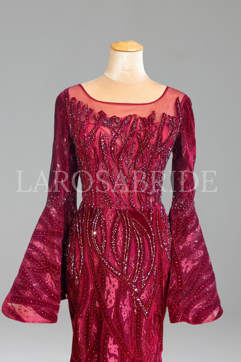 Mermaid Flare Sleeve Gown - LAROSABRIDE