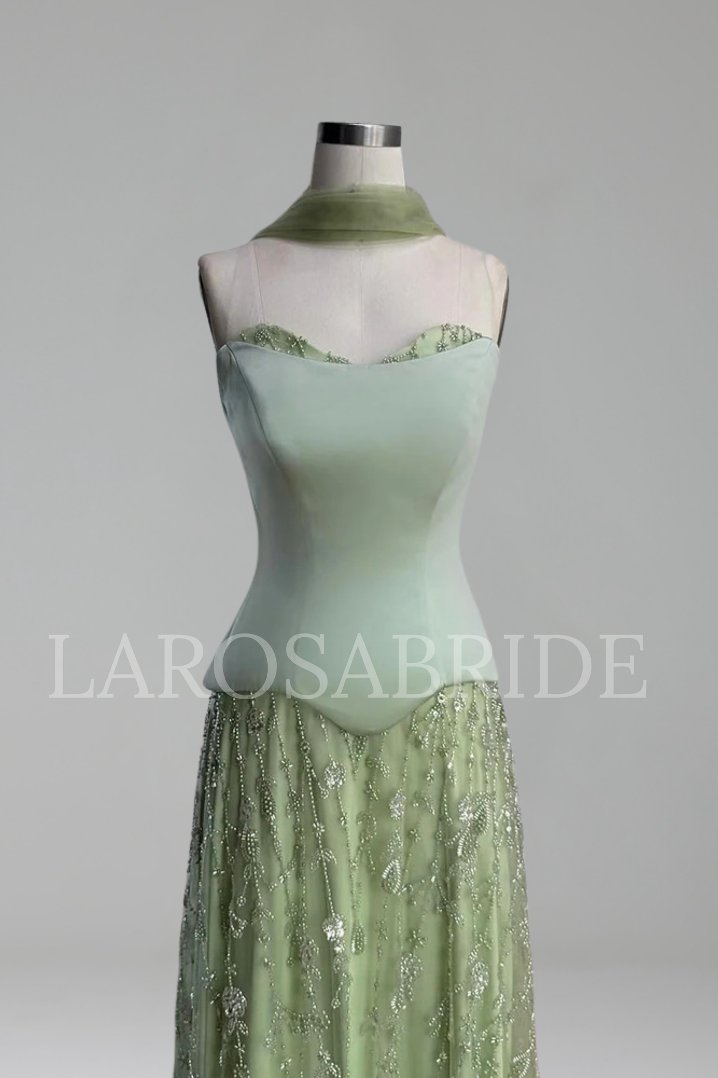 Beaded Dress A-Line Gown - LAROSABRIDE