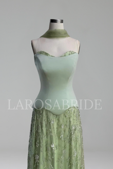 Beaded Dress A-Line Gown - LAROSABRIDE