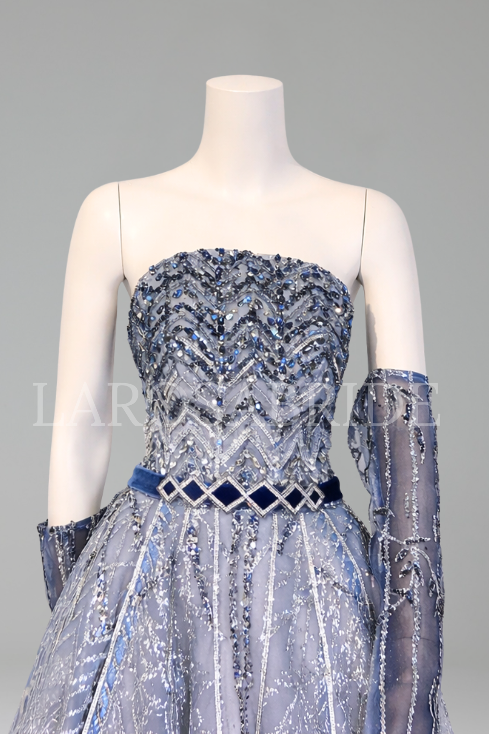 Detachable Sleeves A-Line Dress - LAROSABRIDE