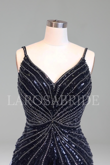 Beaded Feather Mermaid Cocktail Dress - LAROSABRIDE