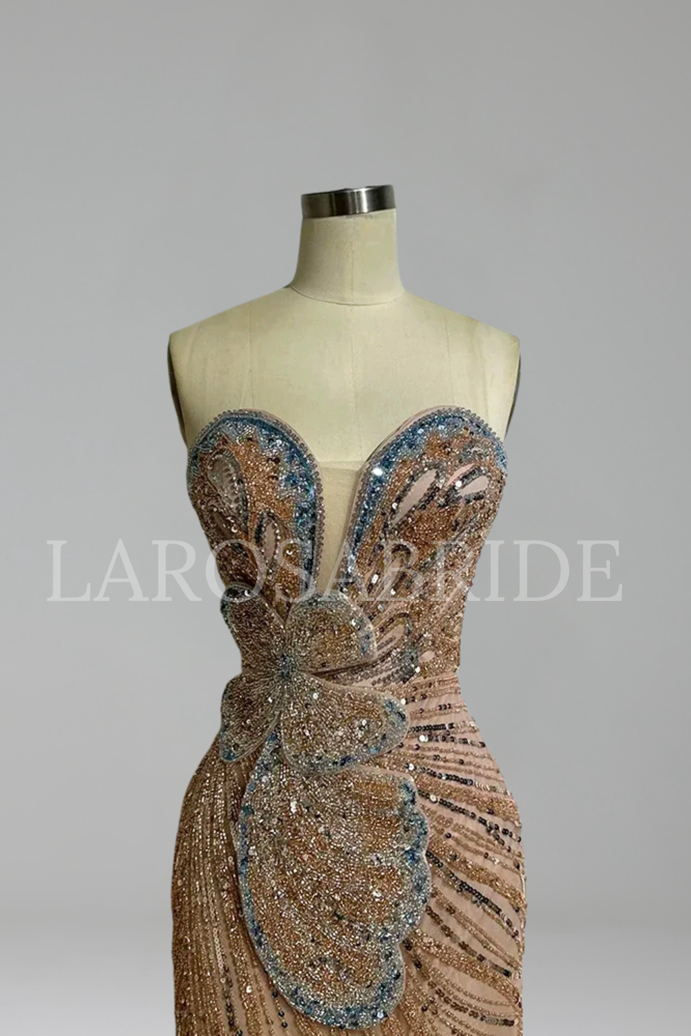 Strapless Mermaid High-Split Dress - LAROSABRIDE