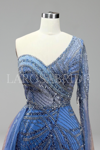 Beaded Skirt Mermaid Dress - LAROSABRIDE