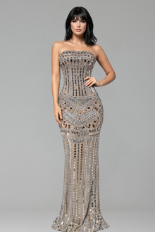 Mirror Corset Column Gown - LAROSABRIDE