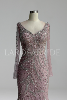 Arabic Mermaid Beaded Evening Dress - LAROSABRIDE