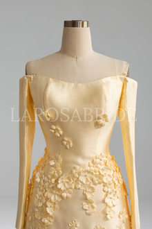 Satin Appliqu� A-Line Gown - LAROSABRIDE