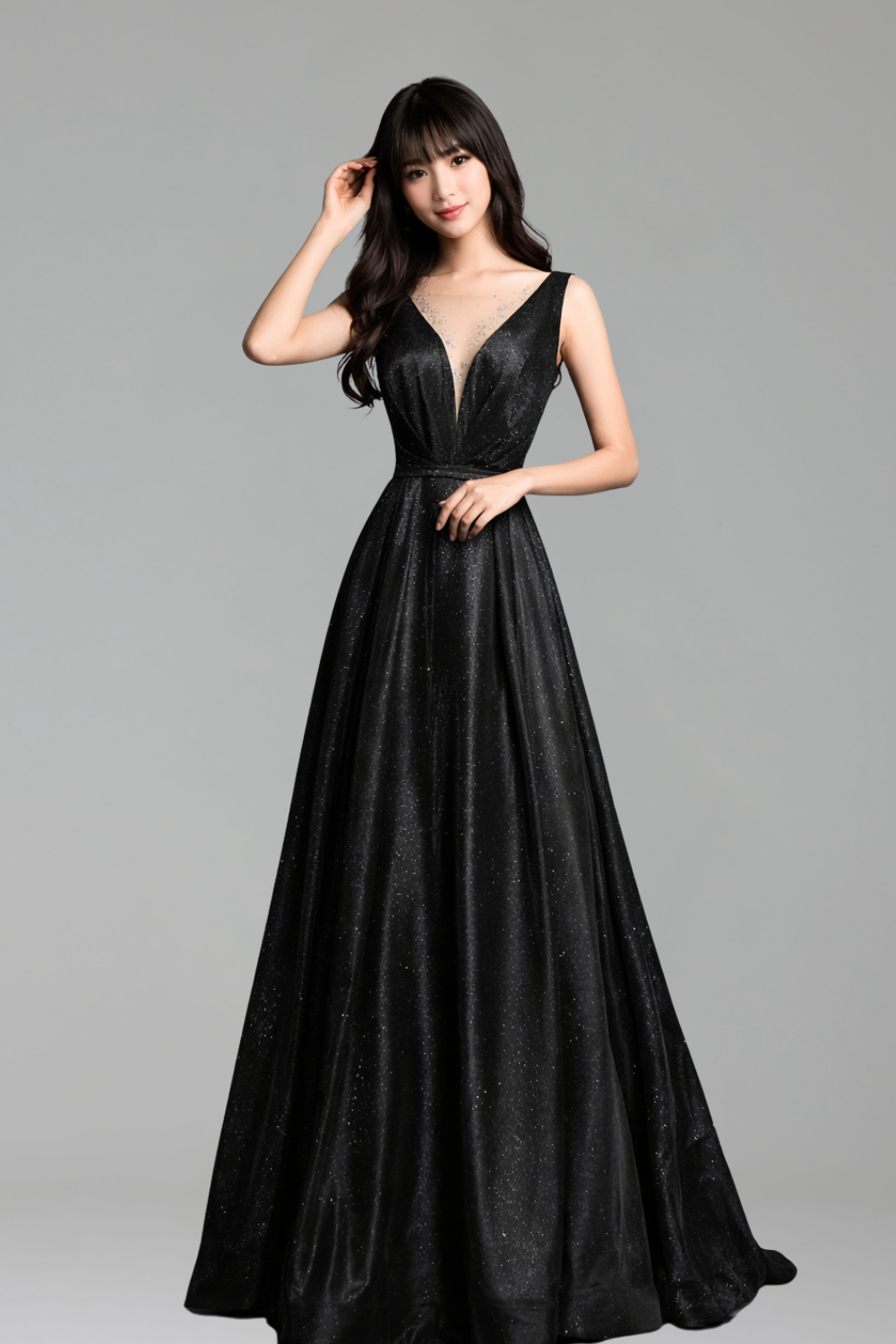 Satin O-Neck A-Line Gown-Larosabride