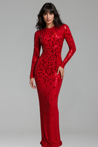 Geometric Mirror Bodycon Gown