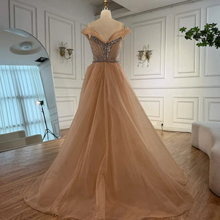 Ships in 2 to 5 Days - Luxury Red Beaded Mermaid Evening Dress – Gown with Overskirt and Thigh-High Slit