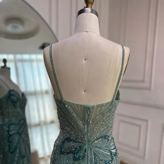 Ships in 2 to 5 Days - Saudi Arabic Spaghetti Strap Mermaid Evening Dress with High Slit for Formal Occasions