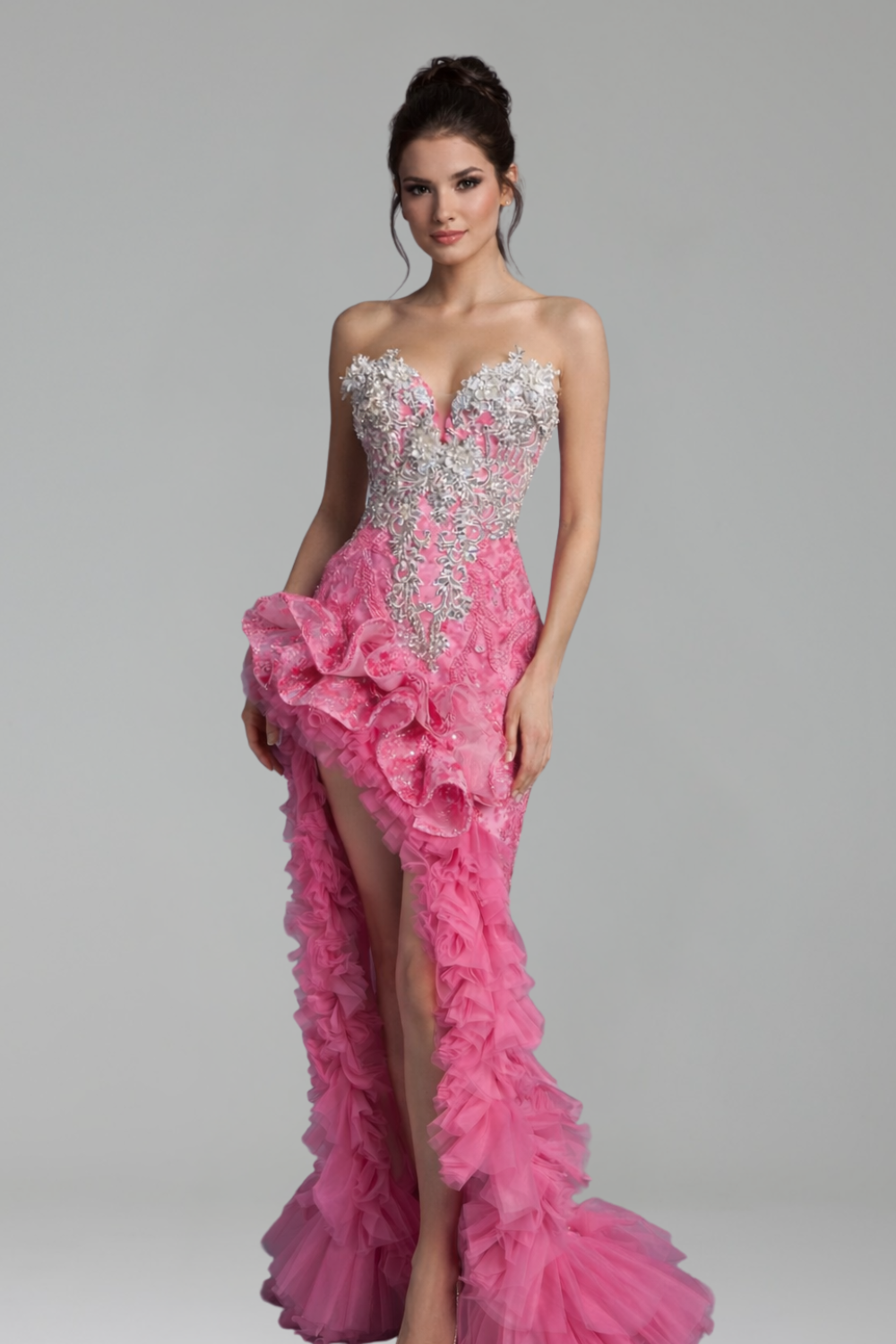 Ruffled Evening Gown - LAROSABRIDE