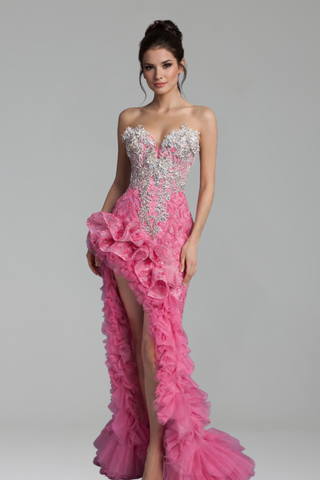 Ruffled Evening Gown - LAROSABRIDE