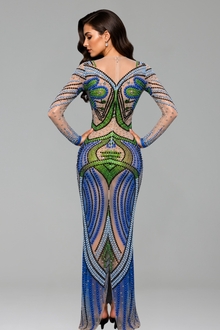 Geometric Crystal Illusion Column Gown - LAROSABRIDE