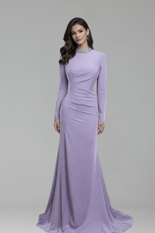 Satin Split Mermaid Evening Gown - LAROSABRIDE