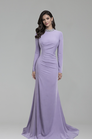 Satin Split Mermaid Evening Gown - LAROSABRIDE