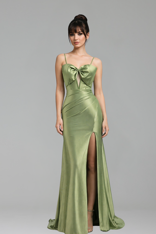 Dress Bow Rhinestone High Split Party