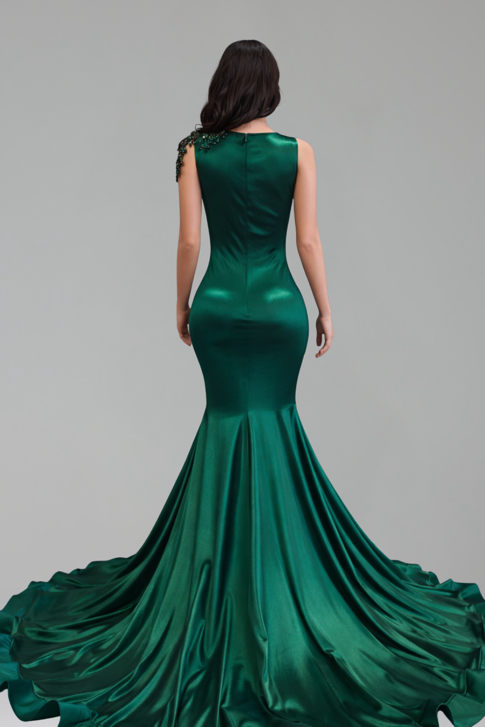 One Shoulder Lace Mermaid Gown - LAROSABRIDE