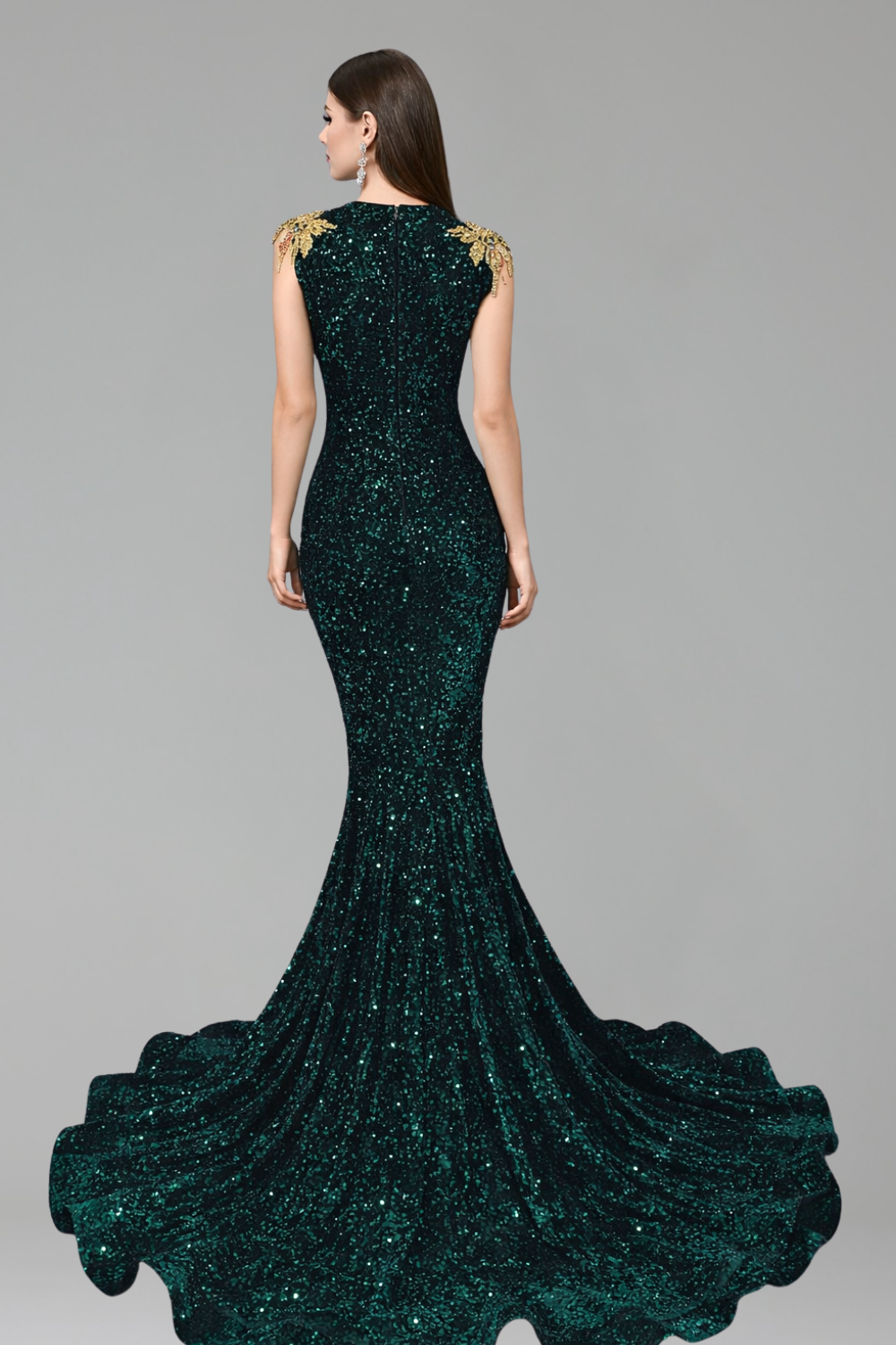 Illusion Neck Beaded Mermaid Gown - LAROSABRIDE