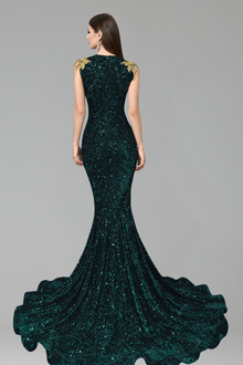 Illusion Neck Beaded Mermaid Gown - LAROSABRIDE