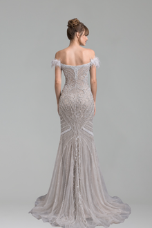 Strapless Pearl-Beaded Mermaid Dress - LAROSABRIDE