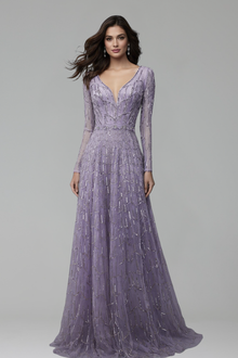 Beaded A-Line Evening Gown - LAROSABRIDE