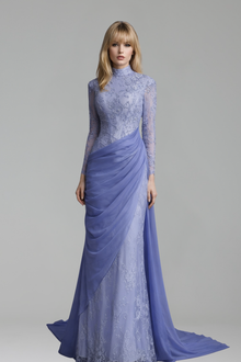 High Neck Beaded Mermaid Dress - LAROSABRIDE