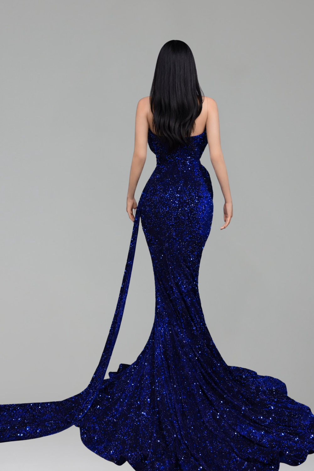 Strapless Sequin Cutout Mermaid Gown - LAROSABRIDE