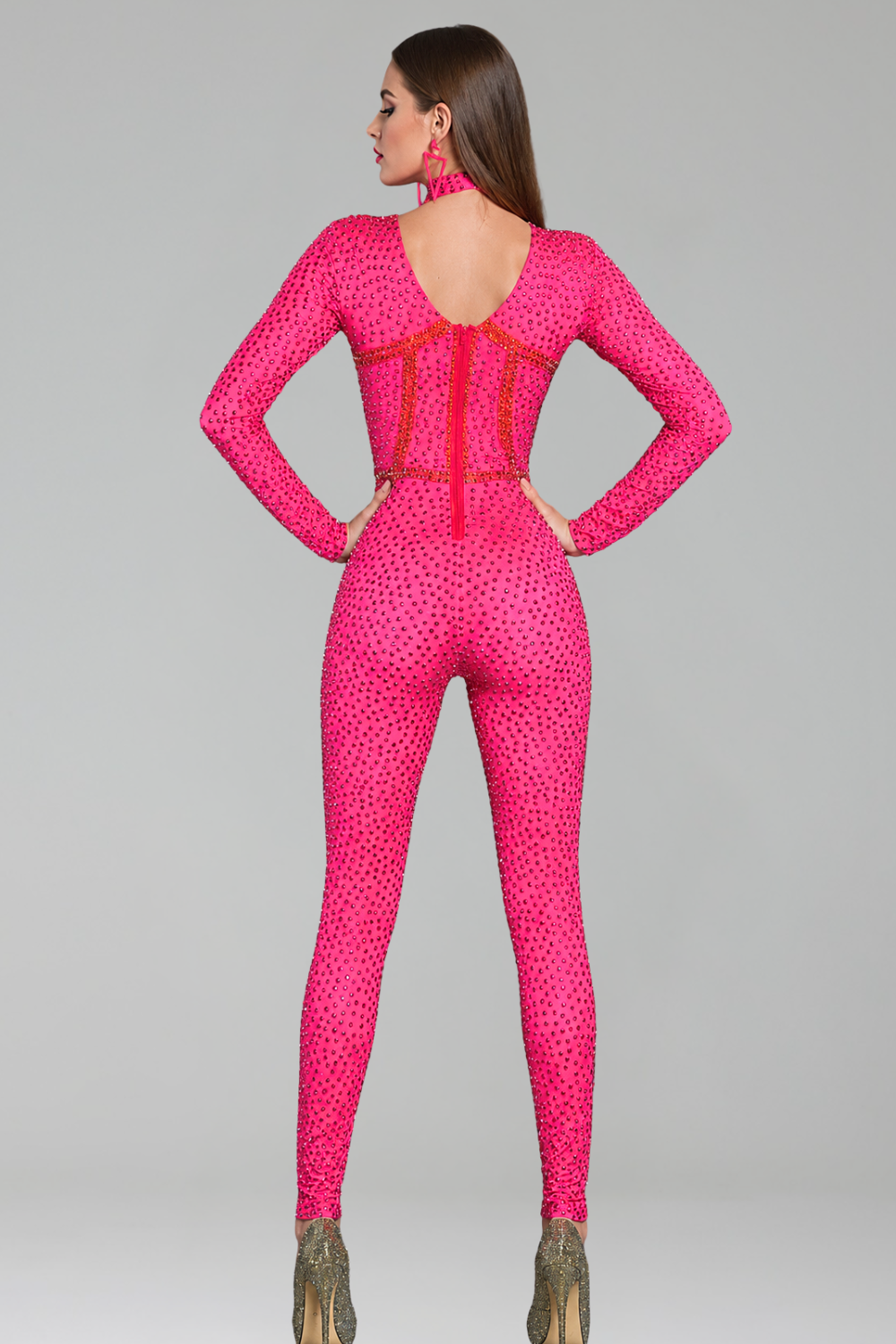 Neon Crystal Bodysuit Jumpsuit - LAROSABRIDE