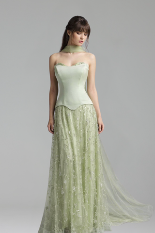 Beaded Dress A-Line Gown - LAROSABRIDE