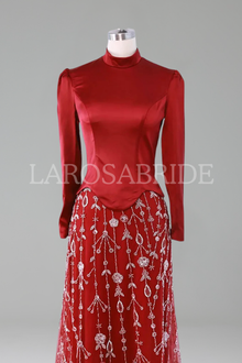 Beaded Skirt Modest Dress-Larosabride