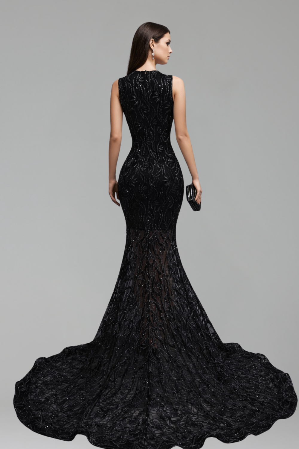 Illusion Embellished Mermaid Gown - LAROSABRIDE
