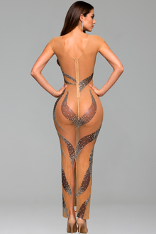 Crystal Flame Illusion Gown - LAROSABRIDE