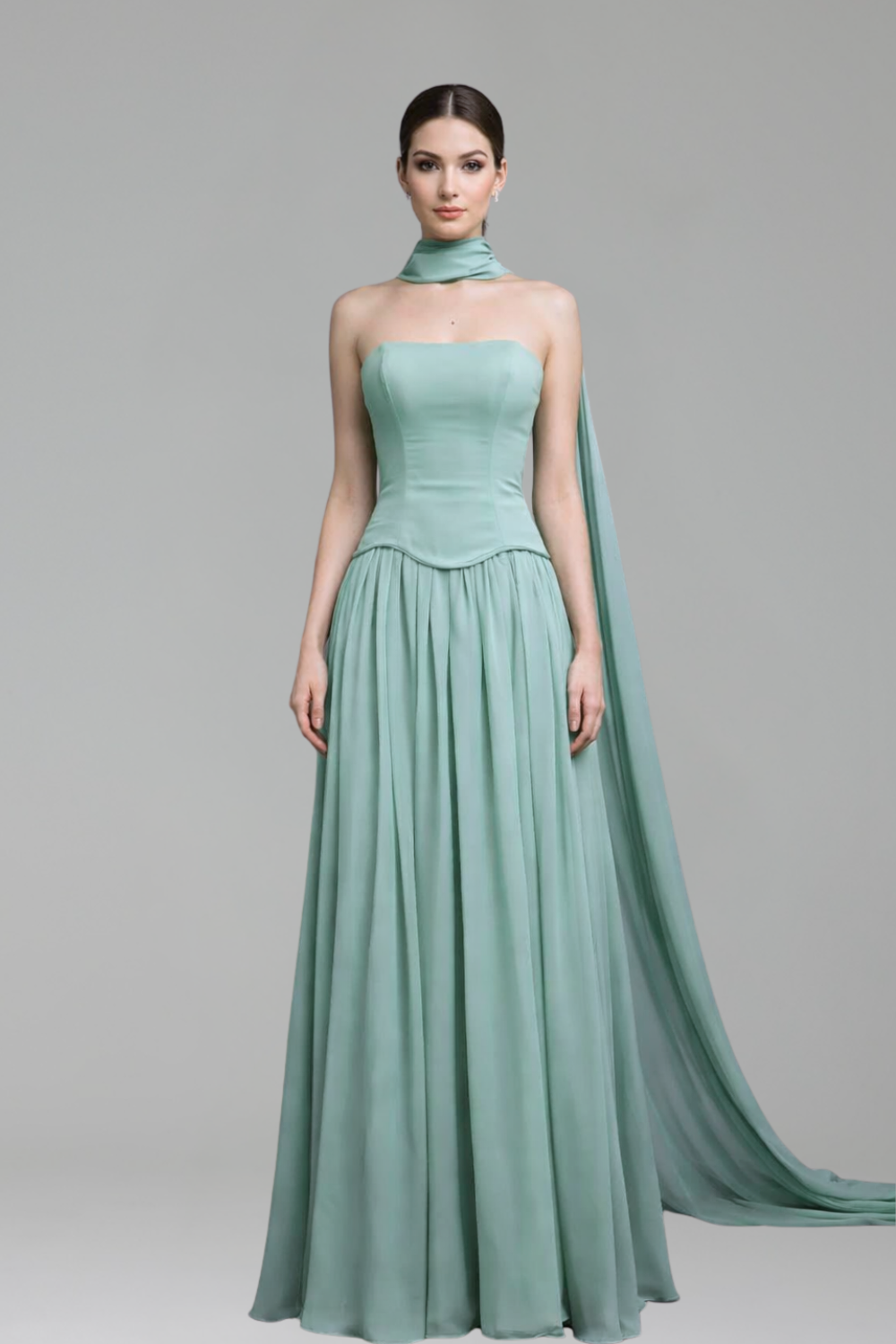 Chiffon A-Line Evening Dress - LAROSABRIDE